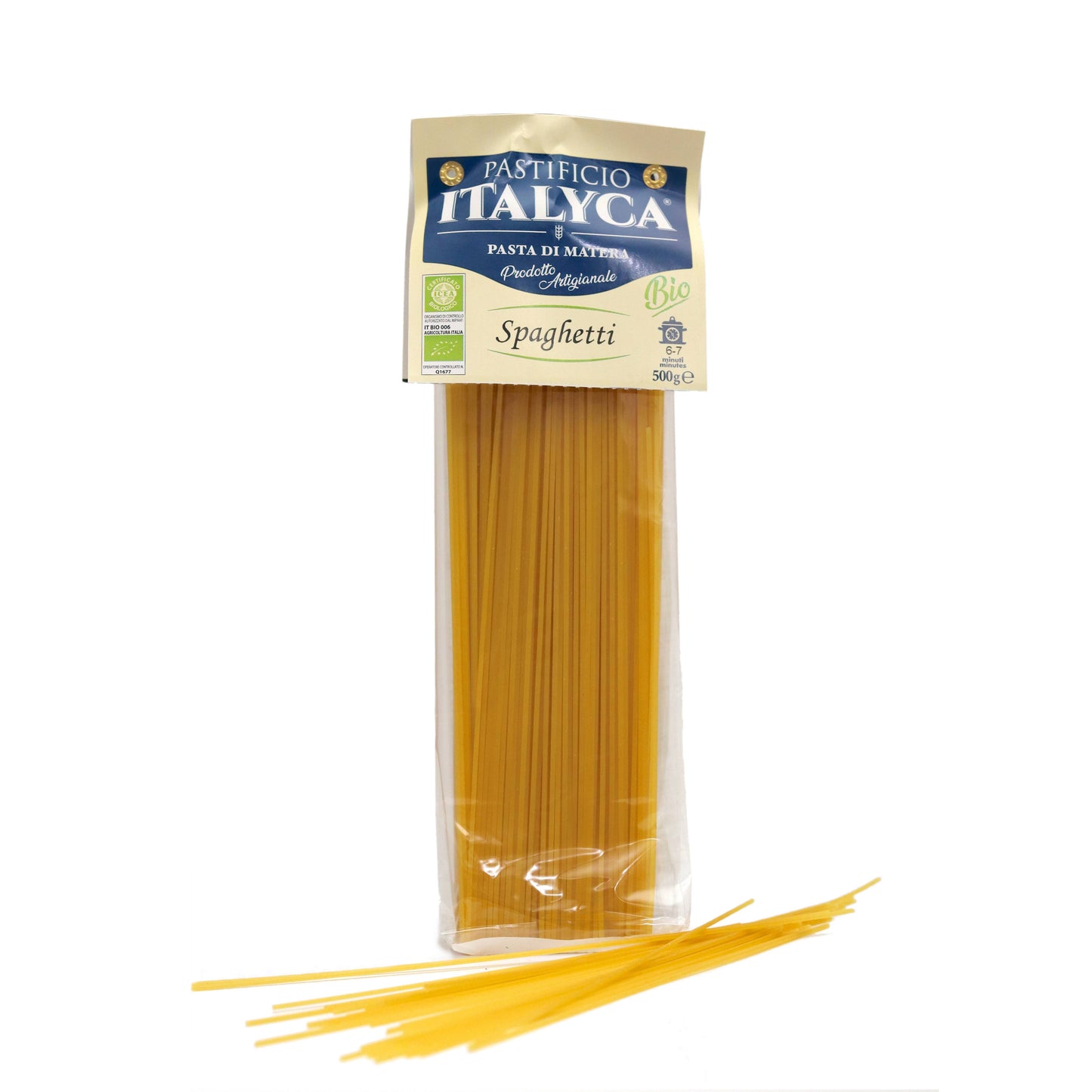 ITALYCA SPAGHETTI 500g HANDWERKLICH HERGESTELLTE BIO-NUDELN 100% ITALIEN