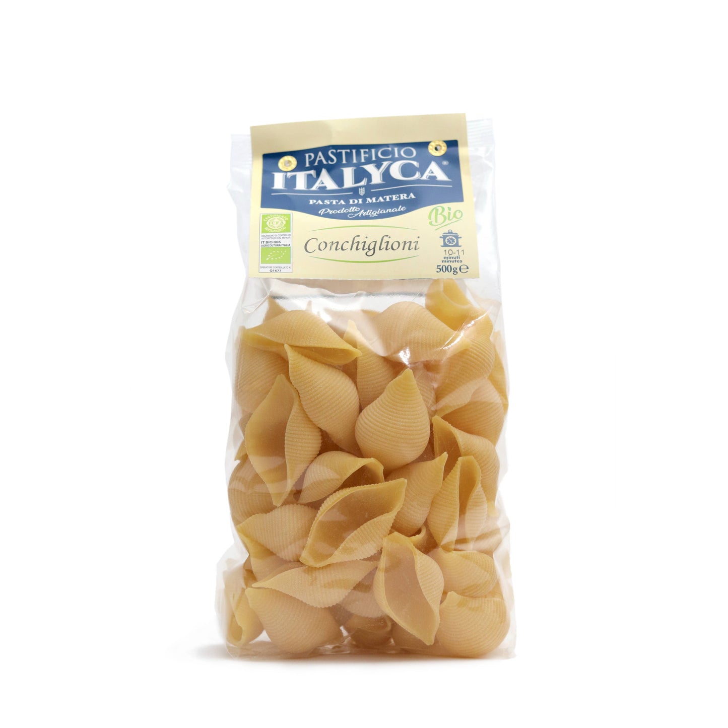 CONCHIGLIONI ITALYCA 100% ITALIENISCHE, HANDGEMACHTE BIO-PASTA