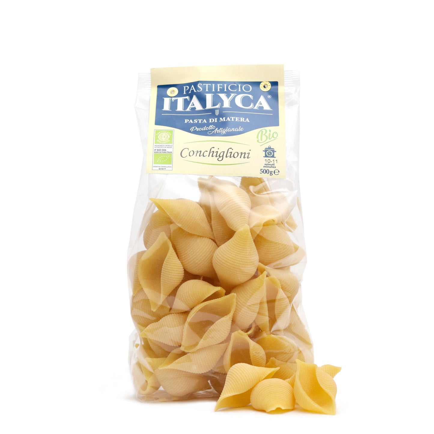 CONCHIGLIONI ITALYCA 100% ITALIENISCHE, HANDGEMACHTE BIO-PASTA