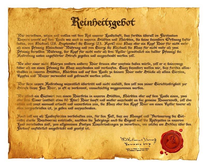 Das Reinheitsgebot von 1516