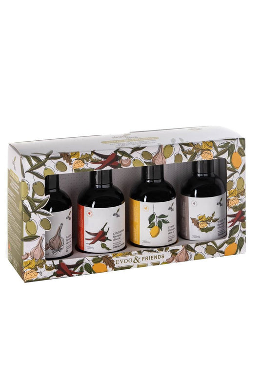 Alcalá Oliva - Geschenksbox mit 4 aromatisierten EVOO Olivenölen