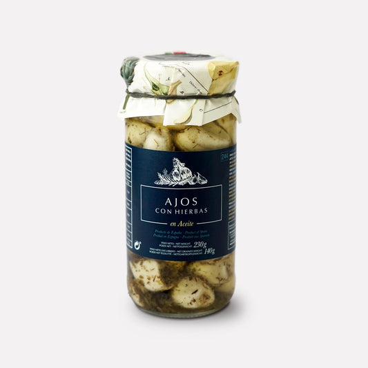 Knoblauch in Öl mit Kräutern