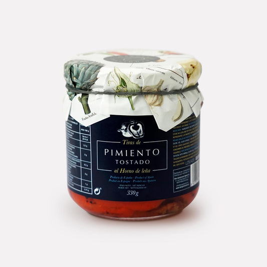 Rote Paprika in Streifen, im Ofen geröstet